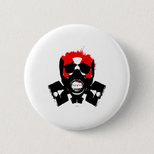 Gasmask - kolmotstånd - radioaktiv symbol - knapp