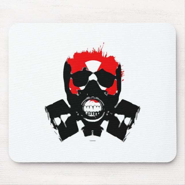 Gasmask - kolmotstånd - radioaktiv symbol - musmatta (Framsidan)