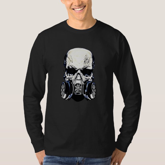 Gasmask Kvinnor Man Design Gasmask T Shirt (Framsida)