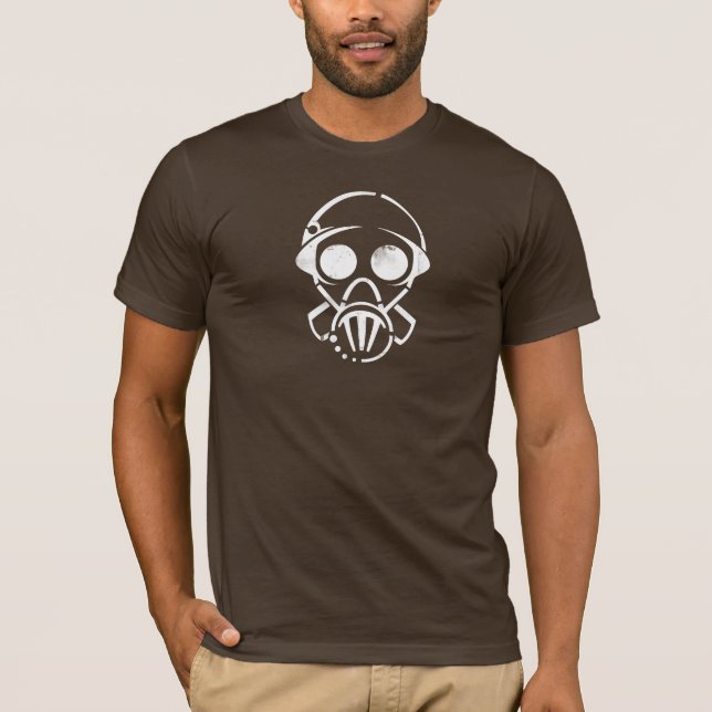 gasmask [manar utslagsplats] (mörk) t-shirt (Framsida)