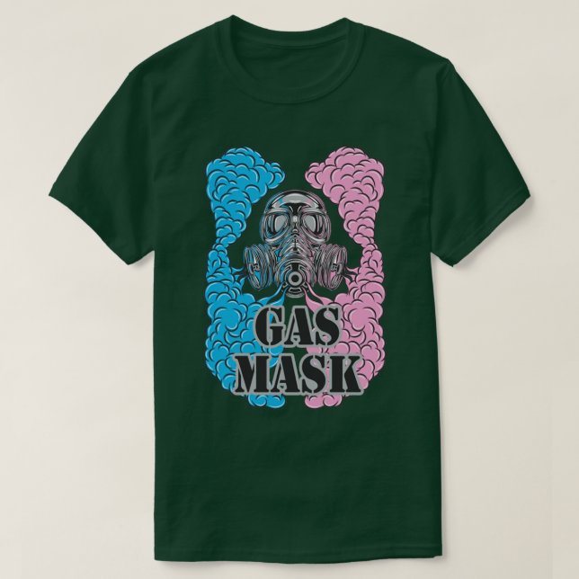Gasmask och rök t shirt (Design framsida)
