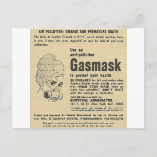 gasmask och vykort