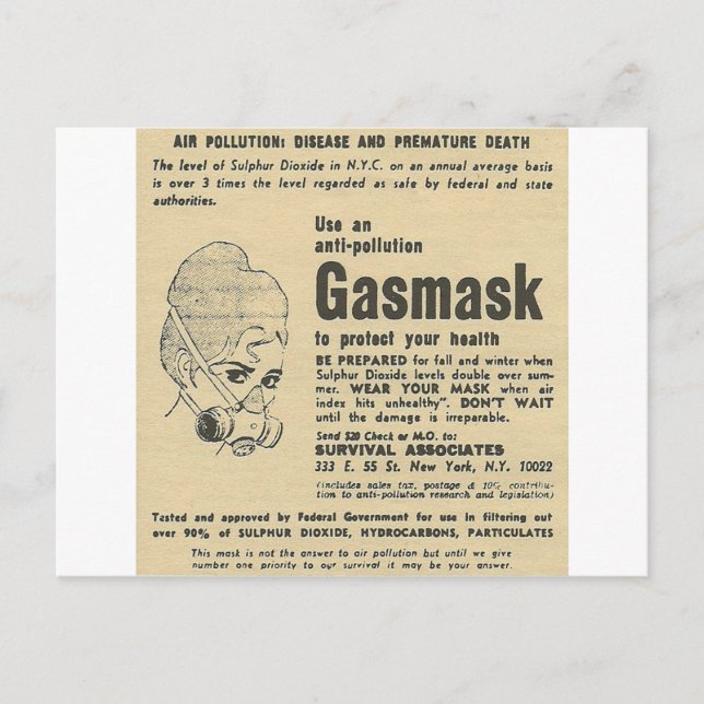 gasmask och vykort (Framsida)