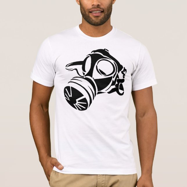 Gasmask stencilerar t-shirt (Framsida)