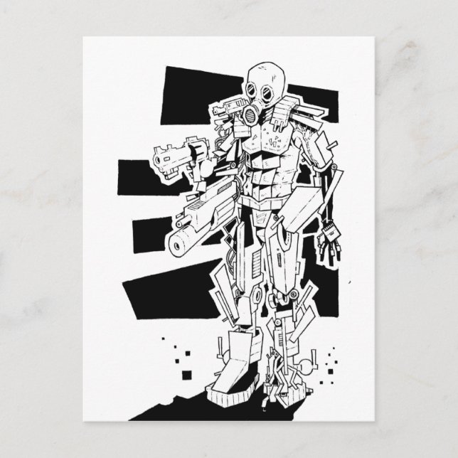 Gasmask Vykort (Framsida)