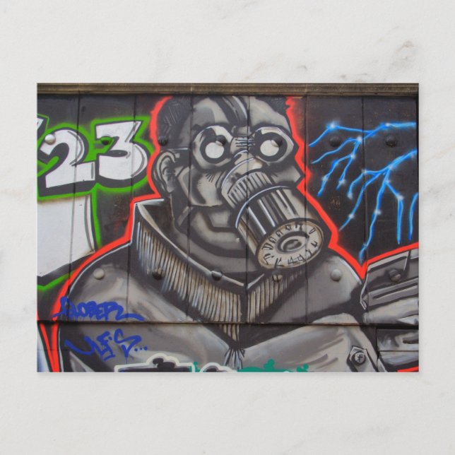 Gasmask Vykort (Framsida)