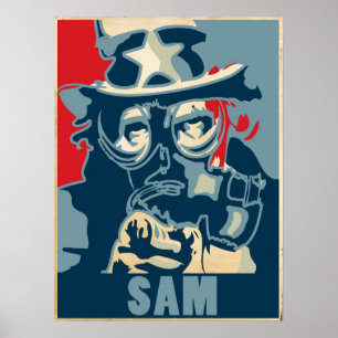 Gasmaskaffisch för Uncle Sam Poster