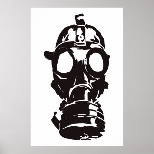 Gasmasken teckning, illustration av vintagen. poster
