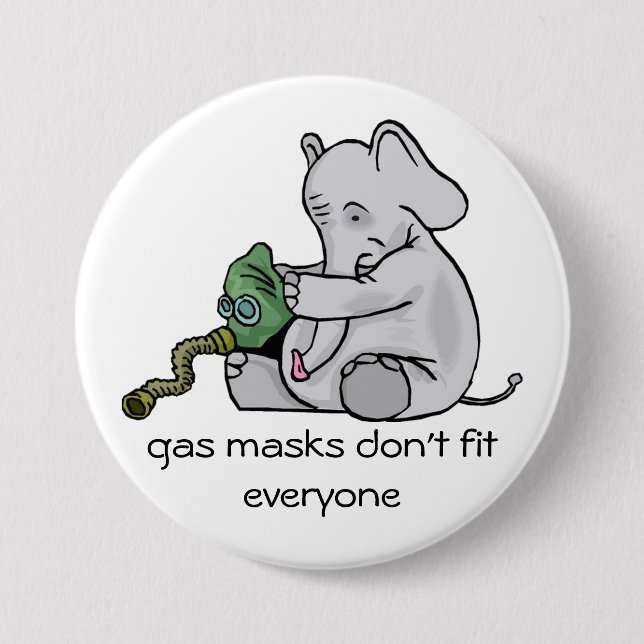 Gasmasker Elephant Button Knapp (Framsida)