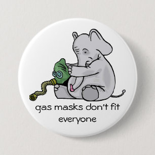 Gasmasker Elephant Button Knapp