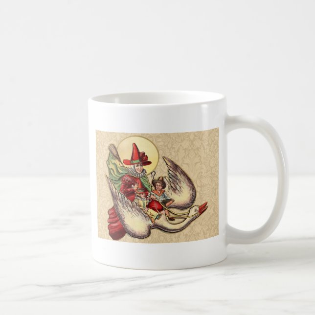 Gåsmors barn Antik illustration Kaffemugg (Höger)