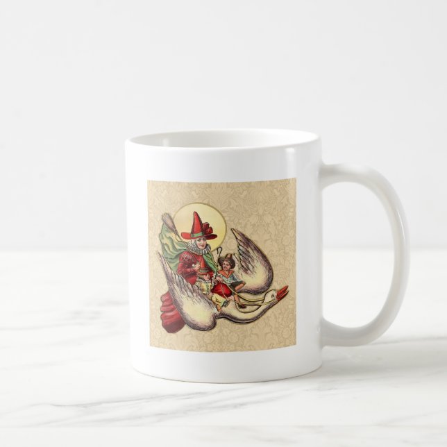 Gåsmors barn Antik illustration Kaffemugg (Höger)