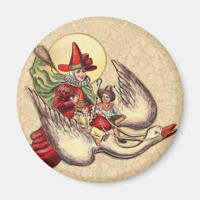 Gåsmors barn Antik illustration Magnet (Framsidan)