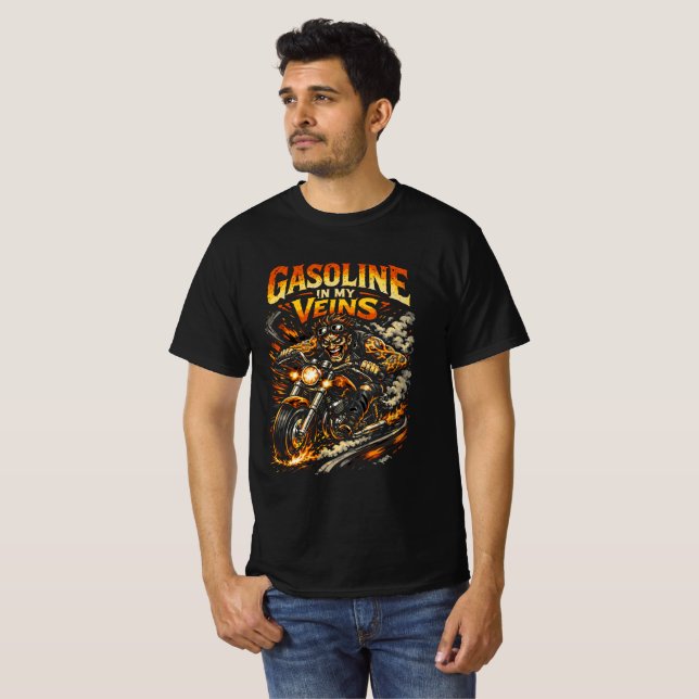 Gasoline in My Veins - Wild Rider T Shirt (Hel framsida)
