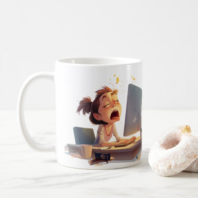 Gäspa efter kaffe! För henne Kaffemugg (Med munk)