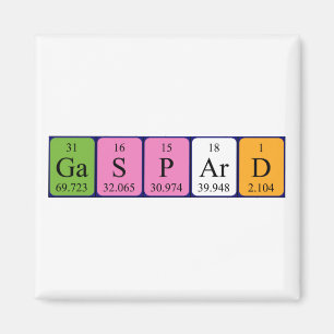 Gaspard periodisk magnet bord namn