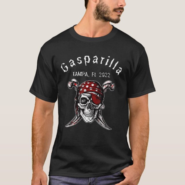 Gasparilla 2022 Pirat festival Tampa Fl Souvenir T Shirt (Framsida)