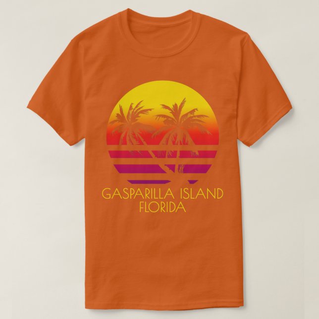 Gasparilla Island Beach Florida Tropical Handflata T Shirt (Design framsida)