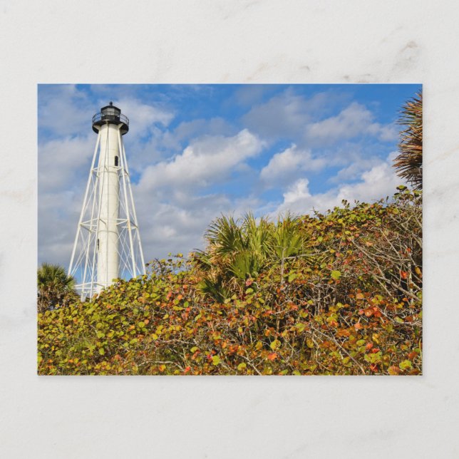 Gasparilla Island Florida Lighthouse Postcard Helg Vykort (Framsida)