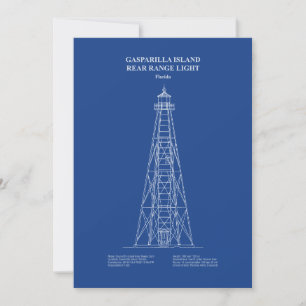 Gasparilla Island Rear Range Light - Florida - AD Tack Kort