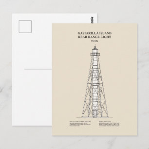 Gasparilla Island Rear Range Light - Florida - SBD Vykort