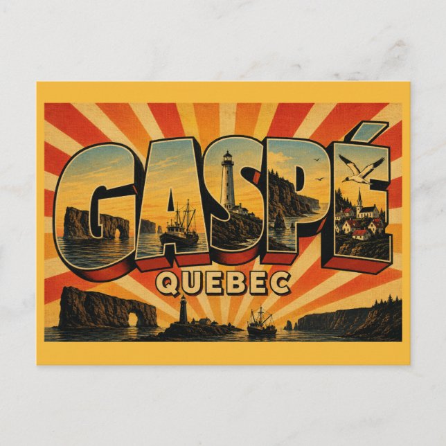 Gaspéhalvön Quebec yttersta punkt Vykort (Framsida)