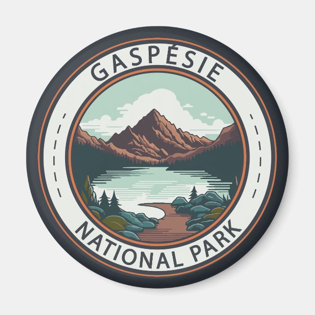 Gaspésie National Park Canada Badge Magnet (Framsidan)