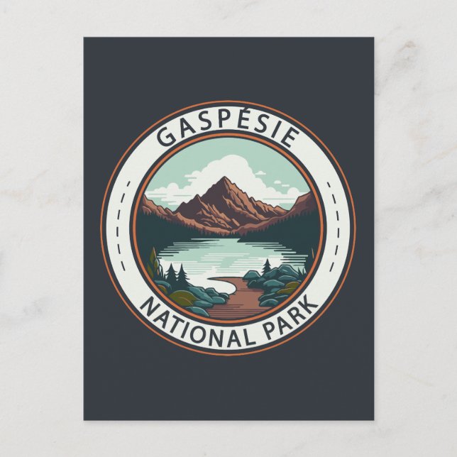 Gaspésie National Park Canada Badge Vykort (Framsida)