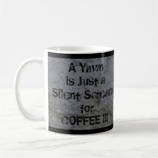 Gäspningen är ett tyst skri för kaffebjörn kaffemugg