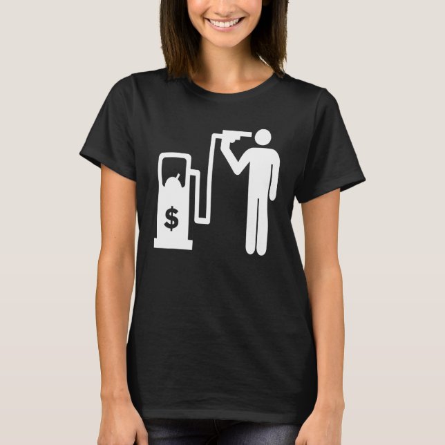 Gaspriser, gaspumpar, höga gaspriser t shirt (Framsida)
