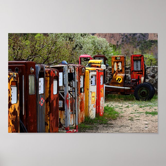 Gaspump Conga Line i New mexico Poster (Framsidan)