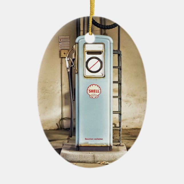 gaspump julgransprydnad keramik (Framsidan)