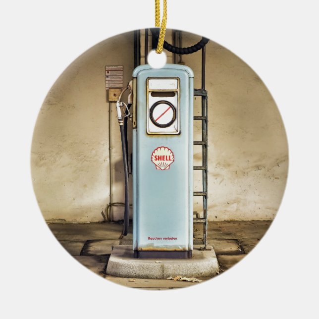 gaspump julgransprydnad keramik (Framsidan)