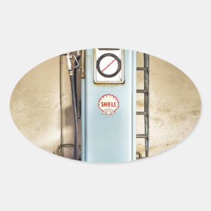gaspump ovalt klistermärke