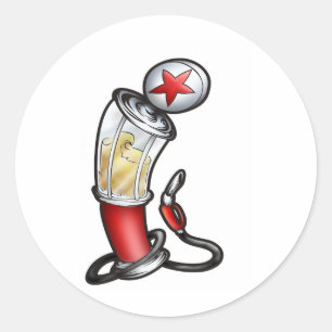 Gaspump Runt Klistermärke