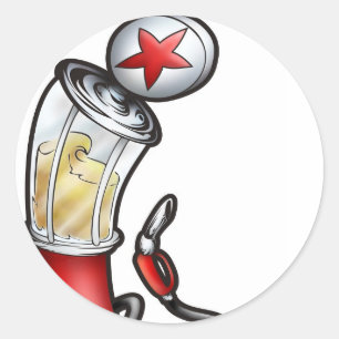 Gaspump Runt Klistermärke