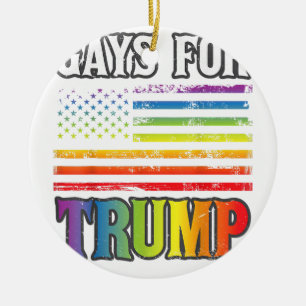 Gäss för trumpmässig HBT-Pride Gay Rainbow-Flagga Julgransprydnad Keramik