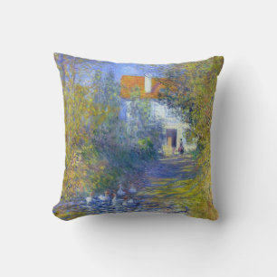 Gäss i The Creek Claude Monet konst Kudde