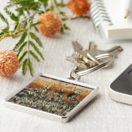 Gäss och Anka Roam Art Fyrkantig Silverfärgad Nyckelring