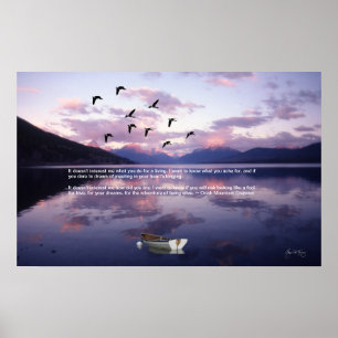 Gäss över glaciär sjön på solnedgången poster