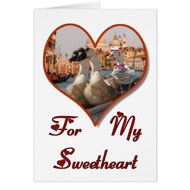 Gäss på en romantisk Gondola Ride Hälsningskort (Framsidan)