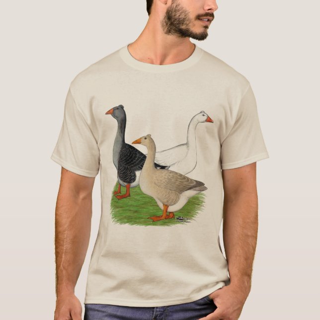 Gäss: tuftad trio t-shirt (Framsida)