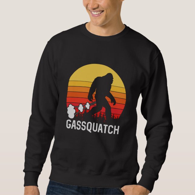 GASSQUATCH Bigfoot Retro fart Lång Ärmad Tröja (Framsida)