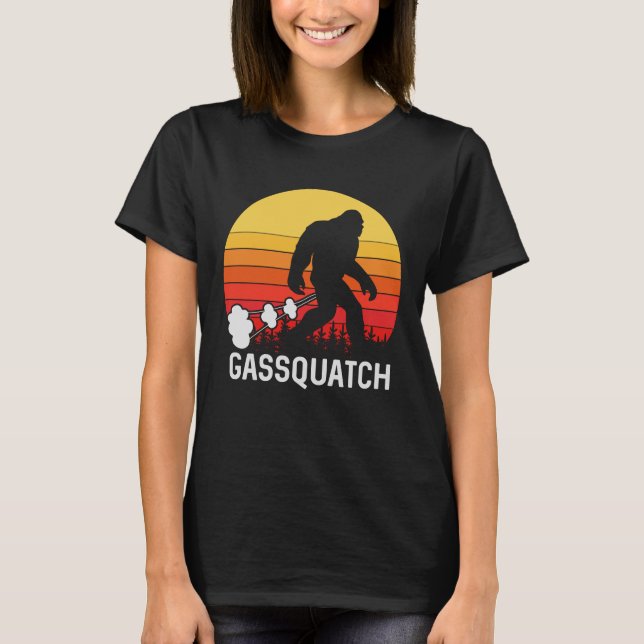 GASSQUATCH Bigfoot Retro fart T Shirt (Framsida)