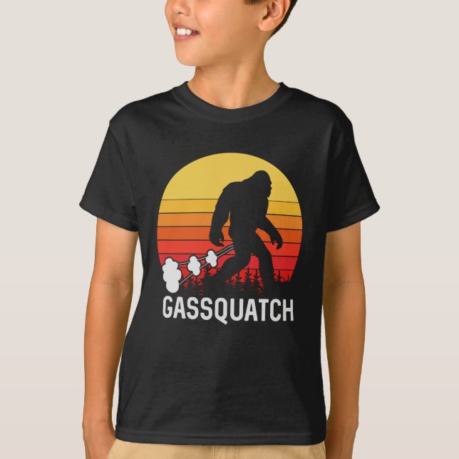 GASSQUATCH Bigfoot Retro fart T Shirt (Framsida)
