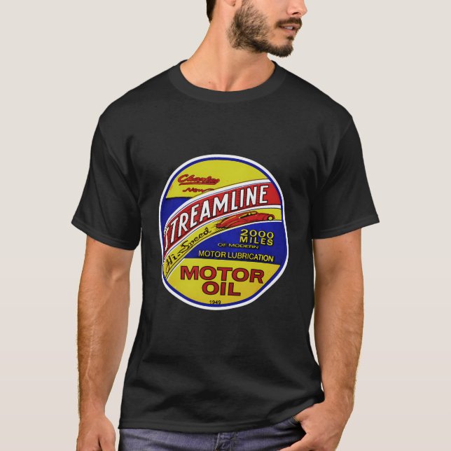 Gasströmmande motorcyklar i Vintage G T Shirt (Framsida)