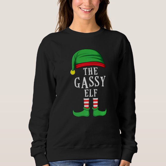 Gassy Elf-julfamiljen Matching Group Julafton T Shirt (Framsida)