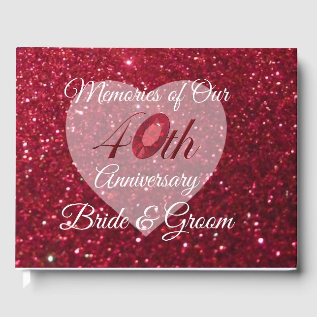 Gäst Bok - Anpassa 40-årsjubiléet Keepsaké (Framsida)