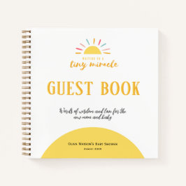 Gäst Bok, Baby Shower Tiny Miracle Sunshine