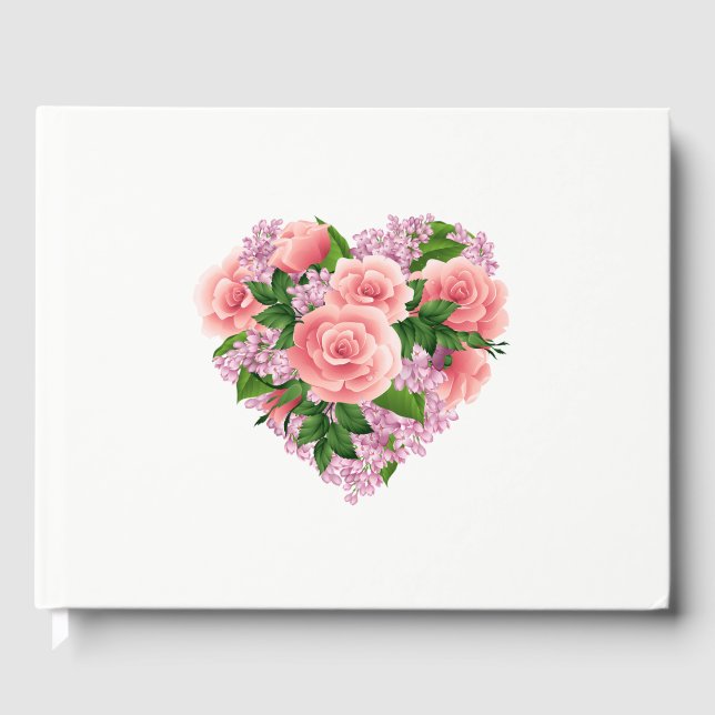 Gäst Bok-Blommigt Heart Gästböcker (Framsida)